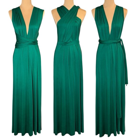 NWT Tart Transformer Maxi Dress Sz M Kelly Green Modal Event Feminine Flowy - Picture 4 of 12